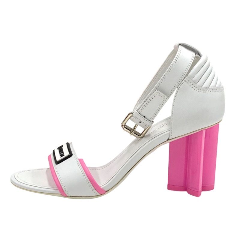 Louis Vuitton Silhouette Line Sandals Shoes Leather White Pink White Unused