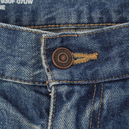 Celine Cotton Triomphe Damaged Flared Denim Pants Jeans Bottoms N678 930F 07UW