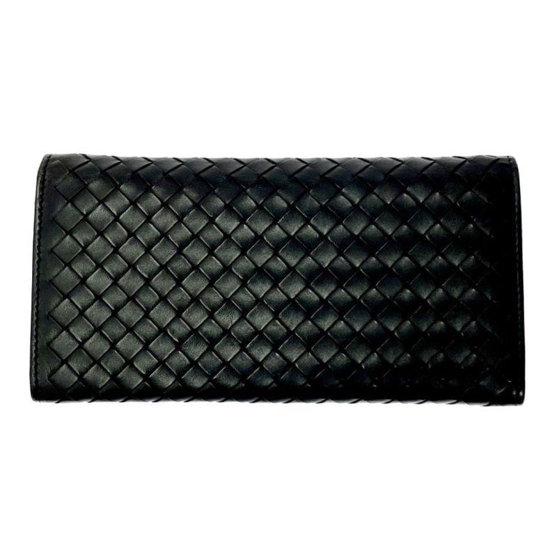 Bottega Veneta Leather Intrecciato Long Wallet Brown 372886 Long