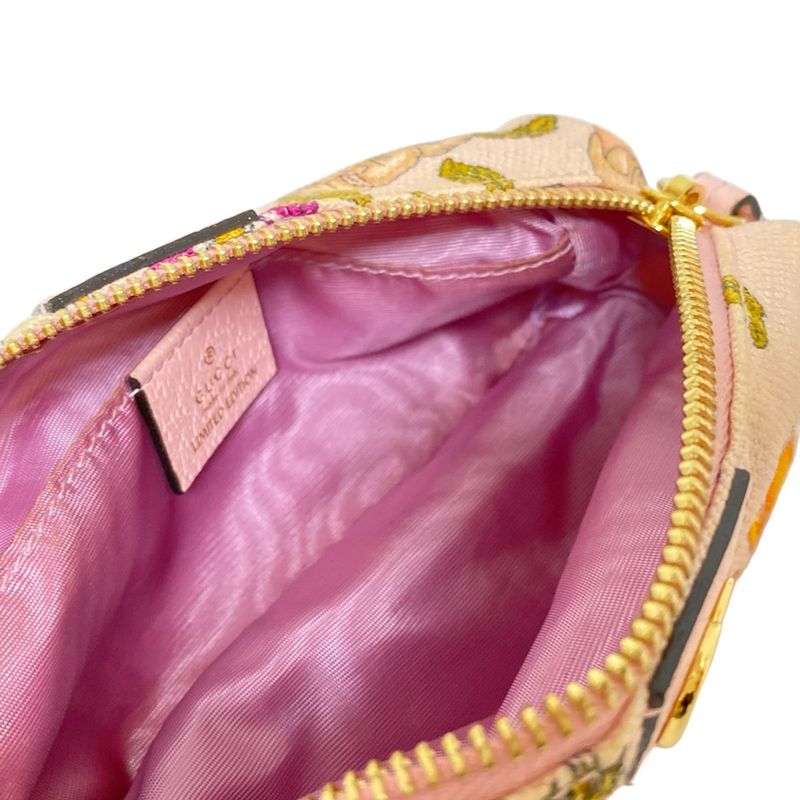 Gucci Pouch Flora 577355 Pink×orange×multi Limited Edition Leather