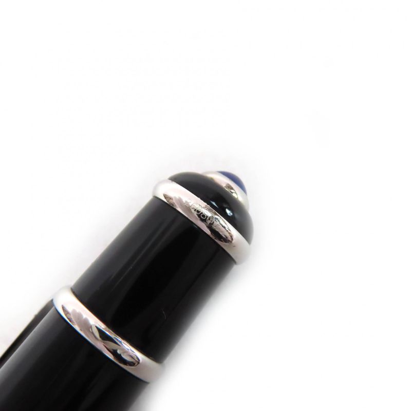 Cartier Diabolo De Cartier Blue Gemstone Twist Ballpoint Pen Black Silver Made