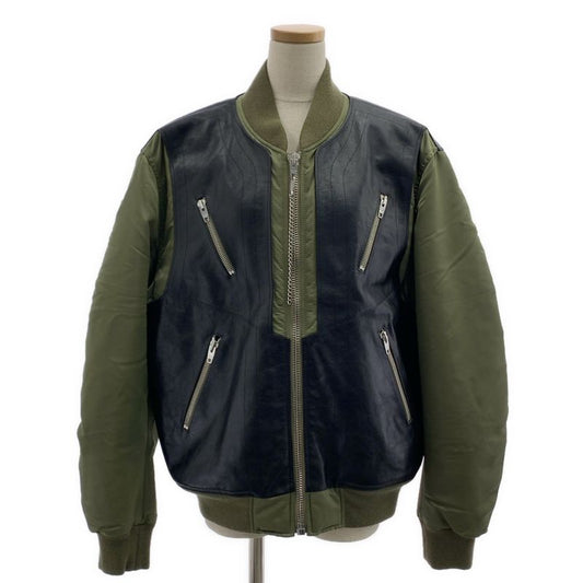 Celine - 2022aw - Cowhide Leather Cow Leather Nylon Twill Bi-material Bomber