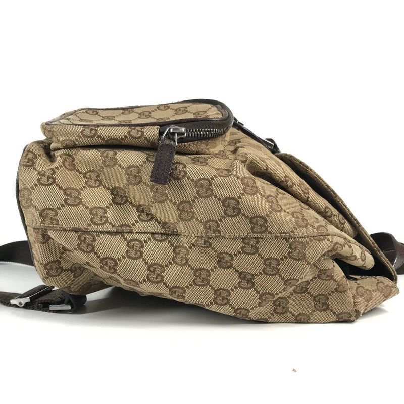 Gucci Backpack Sac GG Logo Backpack 114552 GG Canvas/leather Beige