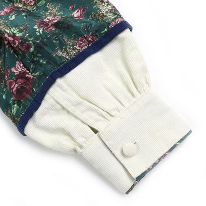 Louis Vuitton 19AW Cotton Silk Floral Pattern Ruffle Lace Long Sleeve Blouse