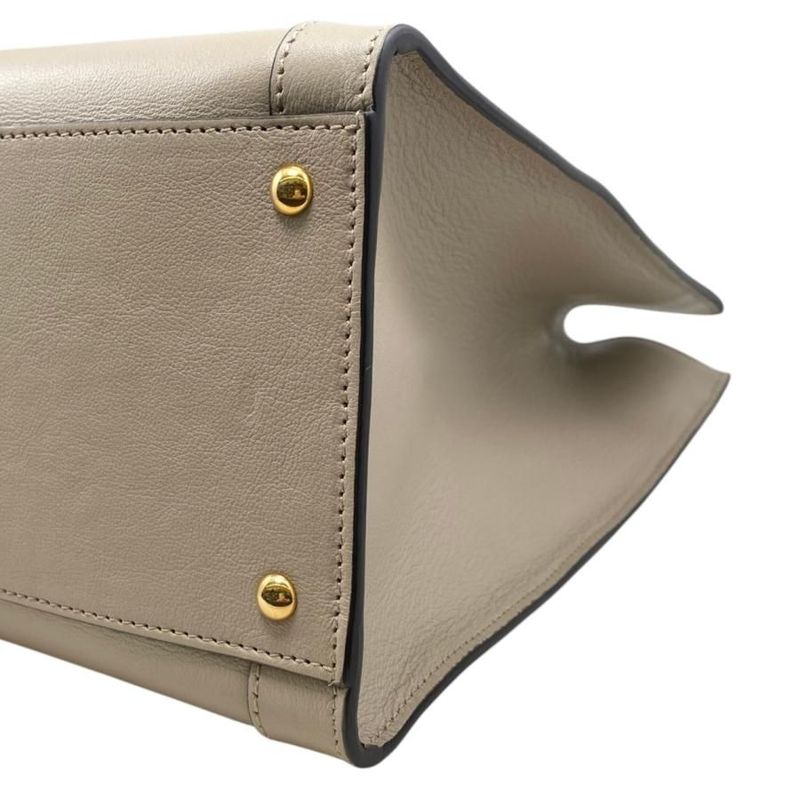 Gucci Tote Bag Diana Bamboo 655658 Leather Double G Beige Gold Hardware Gucci