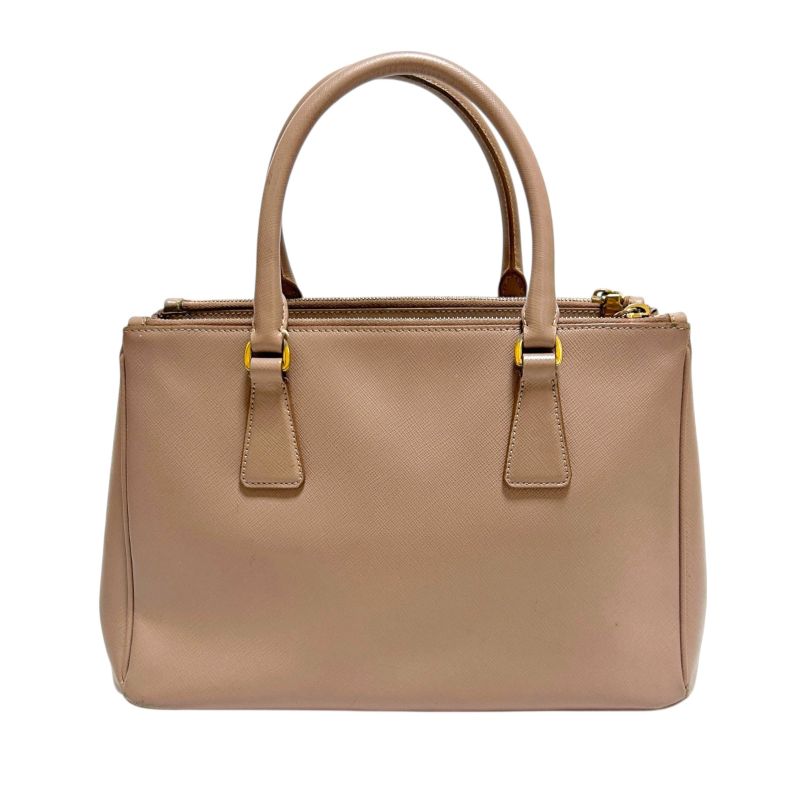 Prada Mini Tote Bag Galleria Pink Beige Triangle Logo Triangle Logo 2way