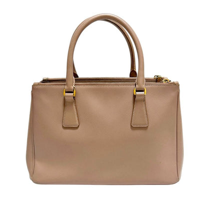 Prada Mini Tote Bag Galleria Pink Beige Triangle Logo Triangle Logo 2way