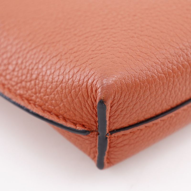 Loewe Pocket Shoulder Phone Pochette 124.12z45 6977 Leather Orange Women's