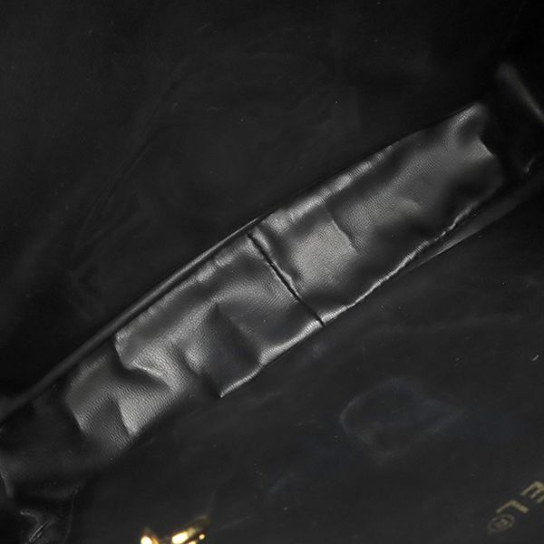 Chanel Shoulder Bag Coco Mark Lambskin Black Gold Hardware Chain Shoulder