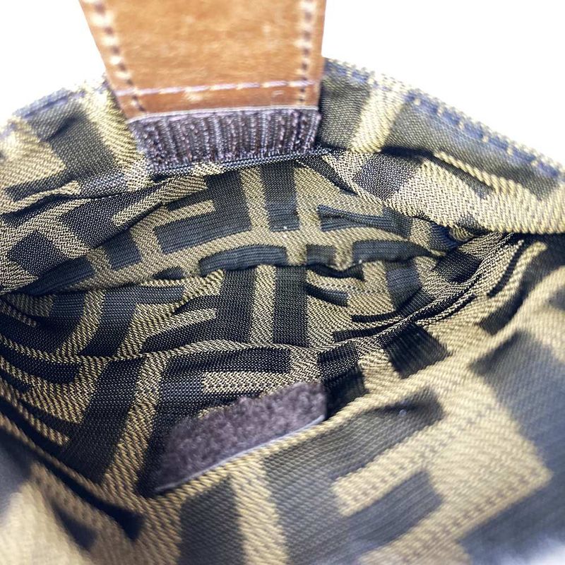 Fendi 2386 7va187 Waist Bag Shoulder Bag Body Bag Zucca Nylon Canvas Leather