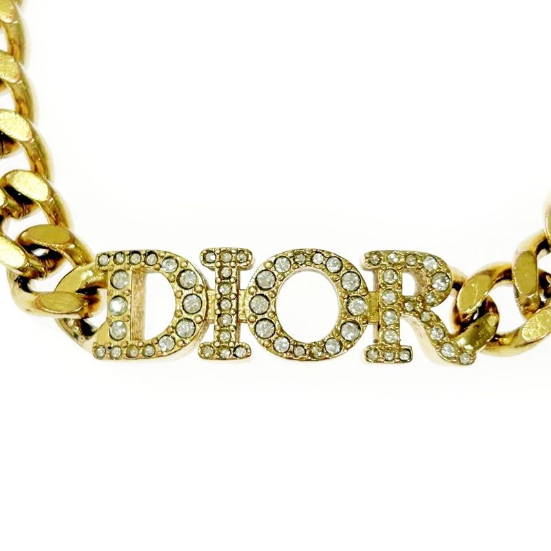 Christian Dior GP Rhinestone Dior Evolution Logo Bracelet Gold 368365 Bracelet