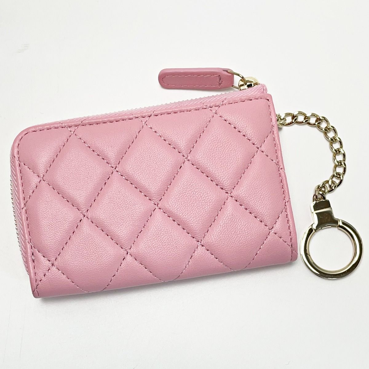 Chanel Matelasse Ap0221 Baby Pink Coin Case Lambskin Ladies Gold Hardware