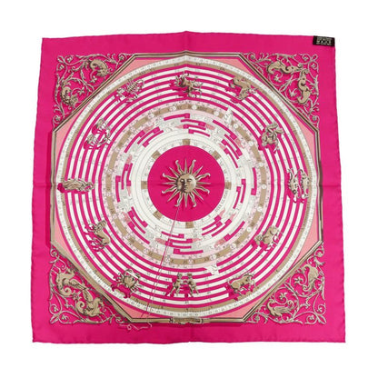 Hermes Carre 45 Scarf Astrology Petit Carre DIES ET HOPE Silk Pink