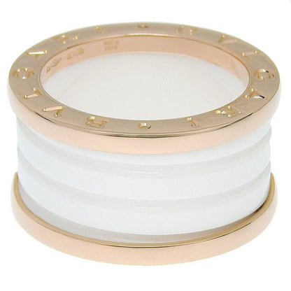 Bvlgari Bulgari B-zero1 4 Band Ring 18K Pink Gold CE 750 Pink Gold Ceramic #53
