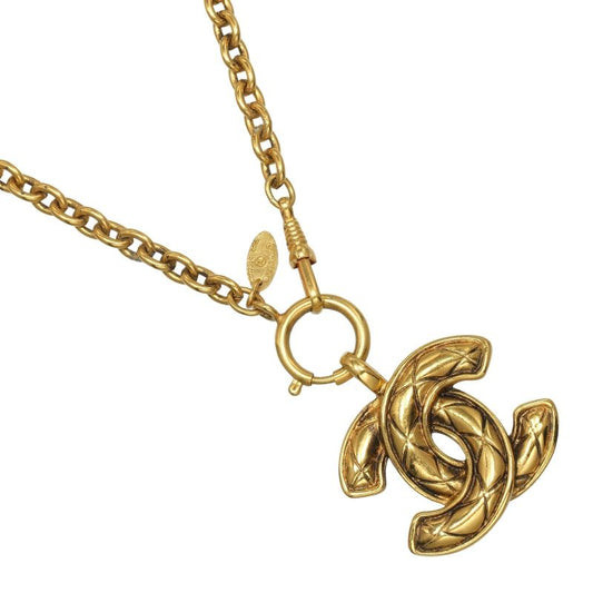 Chanel Coco Mark Matelasse Vintage Gold Plated Ladies G Necklace