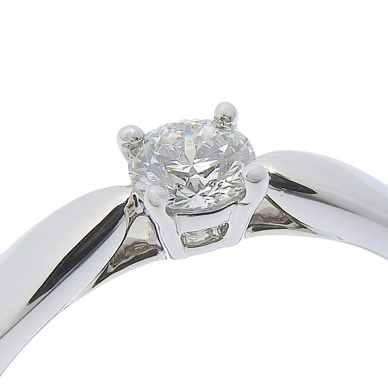 Tiffany & Co Solitaire Pt950platinum And Diamonds #8.5 0.20 Ladies 3.6g Ring