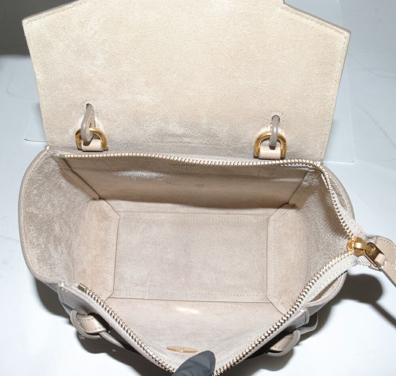 Celine Handbag Shoulder Bag Belt Bag Nano Grained Calf Light Taupe Gold
