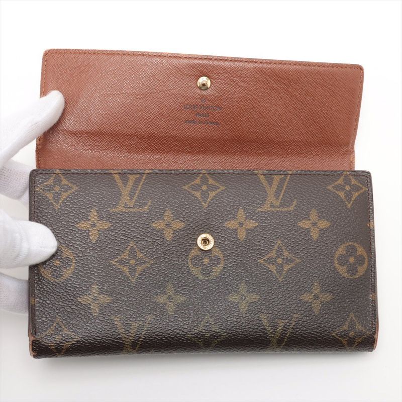 Louis Vuitton Monogram Porte Trésor International Long Wallet M61215 Brown Made