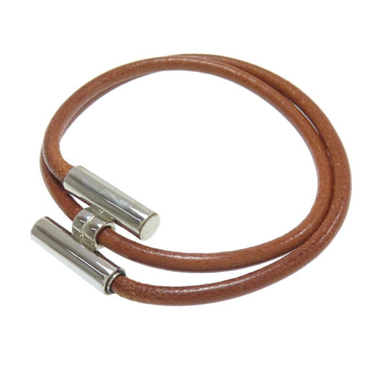 Hermes Tourni Bracelet Metal Leather Ladies