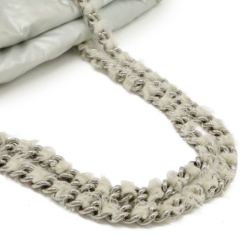 Chanel Coco Mark Fur Drawstring Chain Shoulder Bag Shoulder Nylon Fur Metallic