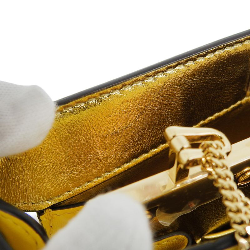 Fendi Peekaboo Shoulder Yellow Bag