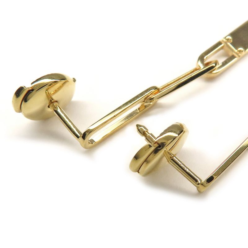 Hermes Earrings Kelly Chaine Au750 18K Yellow Gold Yellow Gold Pair