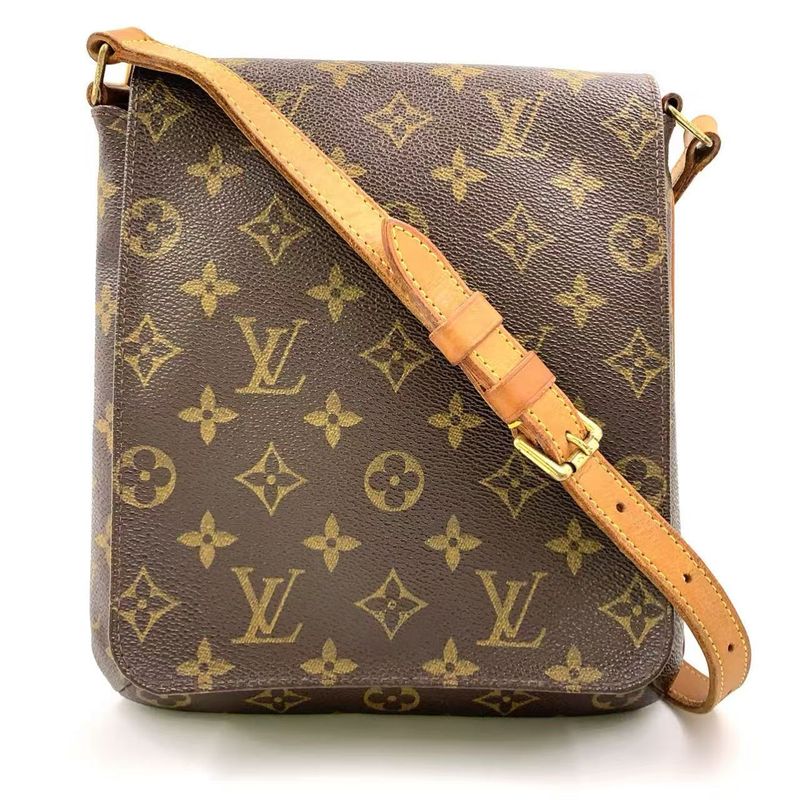 Louis Vuitton Musette Salsa Long Strap Monogram Leather × PVC Brown Shoulder