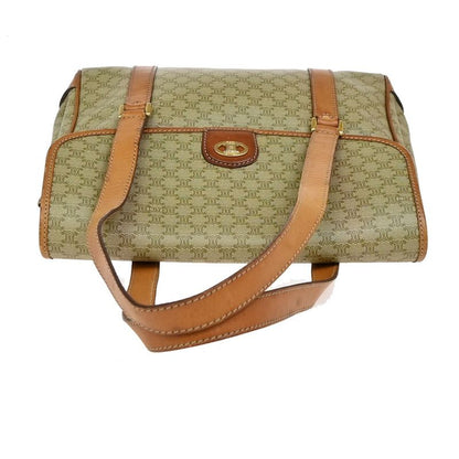 Celine Shoulder Bag Macadam Pattern Pvcleather Beige 64ka847