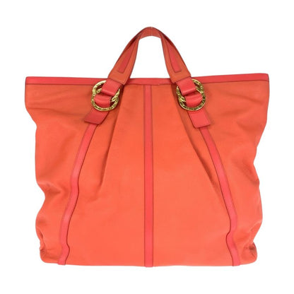 Bvlgari Chandra Pink Gold Hardware Leather Tote Handbag Women 505185