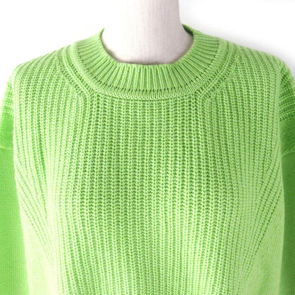 Hermes 23SS Cashmere Cotton Long Sleeve Cropped Knit With Logo Hardware Green