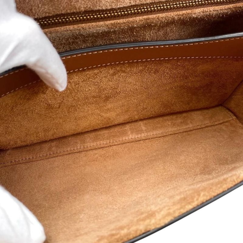 Celine Shoulder Bag Teen Soft 16 Caisse 196853 Calfskin Tan Brown Gold Hardware