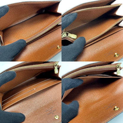 Louis Vuitton Pochette Portomone Credit M61725 Brown Long Wallet