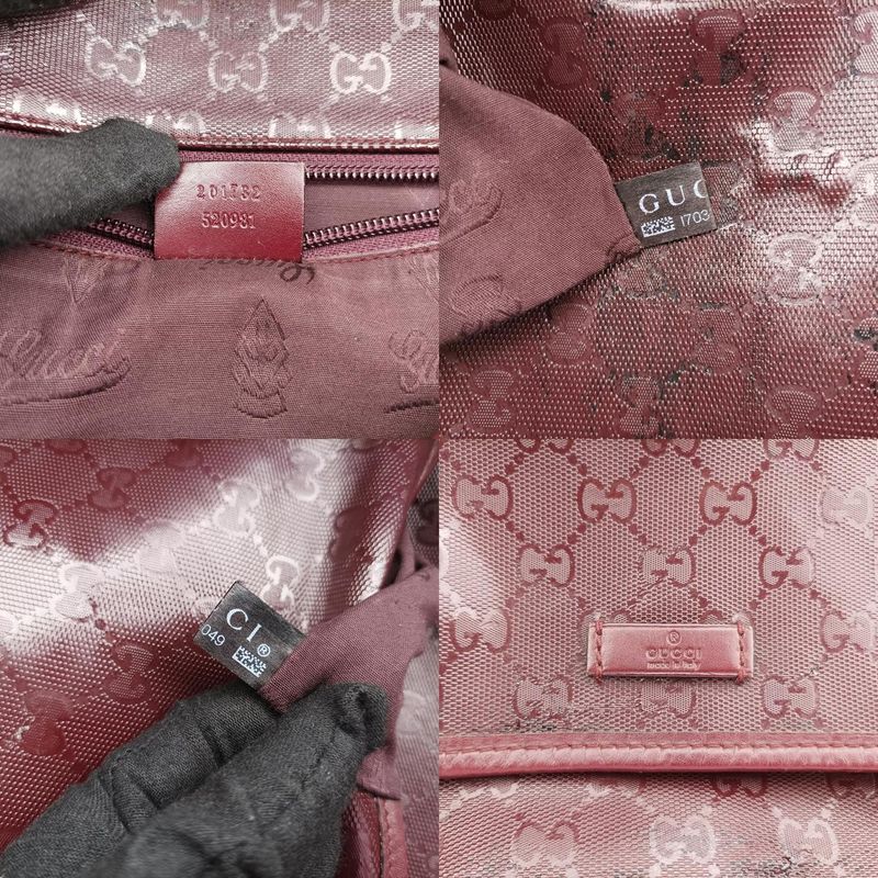 Guccigg Plus Messenger Wine Red PVC Coated Canvas 201732 I7033049