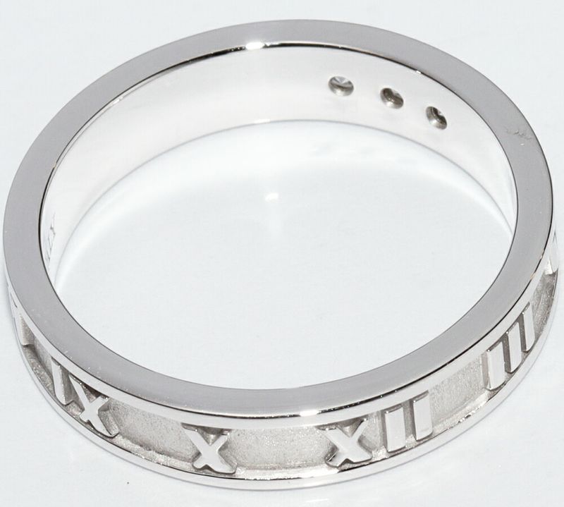 Tiffany & Co Ring 18K White Gold Diamond 3P Atlas Narrow Ring