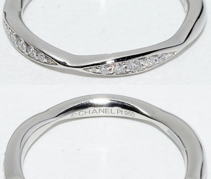 Chanel Ring Pt950 10P Diamonds (approx 008ct) Camellia Collection Half Eternity
