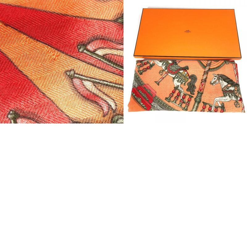 Hermes Scarf Carrégien 140 Carrégien 140 Cashmere Orange