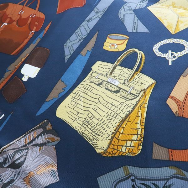 Hermes Carre 90 Monsieur ET Madame Monsieur & Madame Yellow X Blue Silk Scarf Box