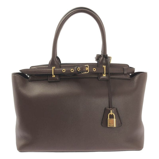 Celine - Conti Supple Calfskin Leather Handbag - Chesnut - Women's