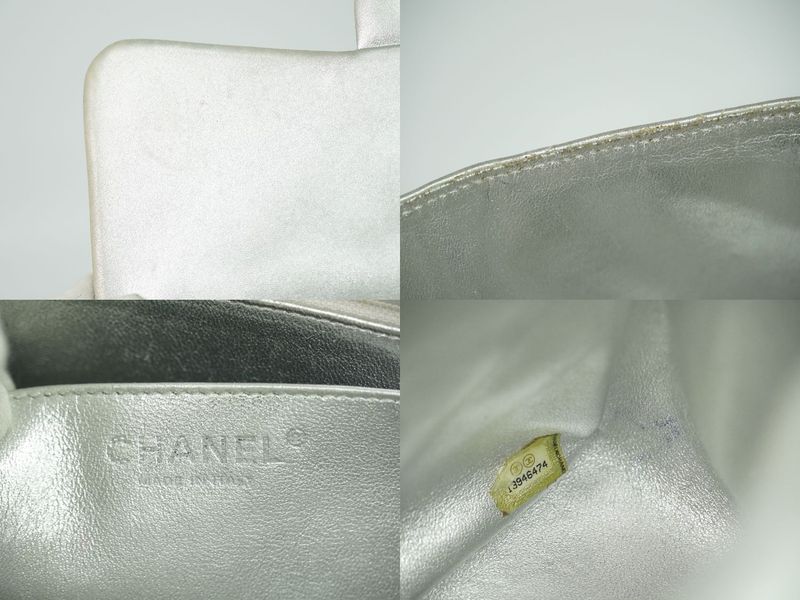 Authentic Chanel Coco Mark Matelasse Single Flap Chain Shoulder Bag Pochette