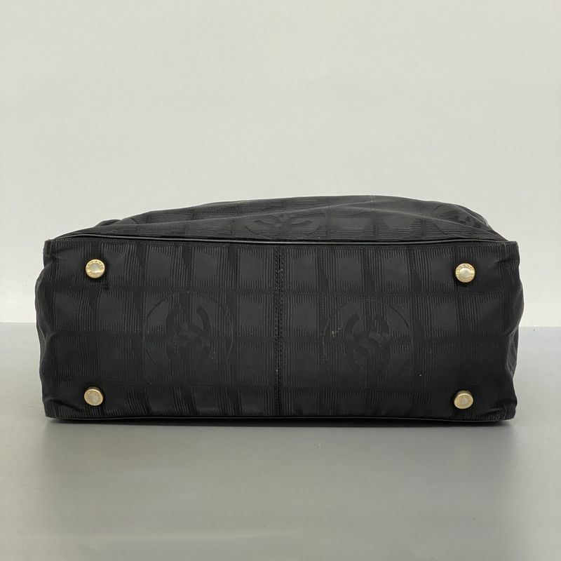 Chanel Tote New Travel Nylon Black Chien Pan Gold Hardware Women's