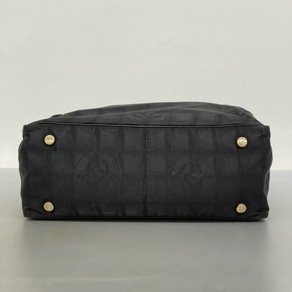 Chanel Tote New Travel Nylon Black Chien Pan Gold Hardware Women's