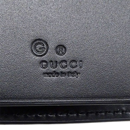 Gucci Key Case Men's Brand Sima Leather Black 779824 6-rib Key Case Small