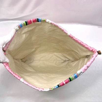 Loewe Drawstring Bag Ec22948 Pink Stripe Excellent Condition Large