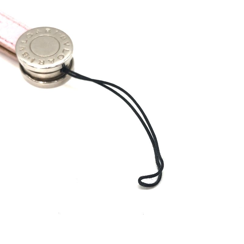 Bvlgari Leather Key Holder Strap Bag Charm Ladies Men's Pink Preowned 005100