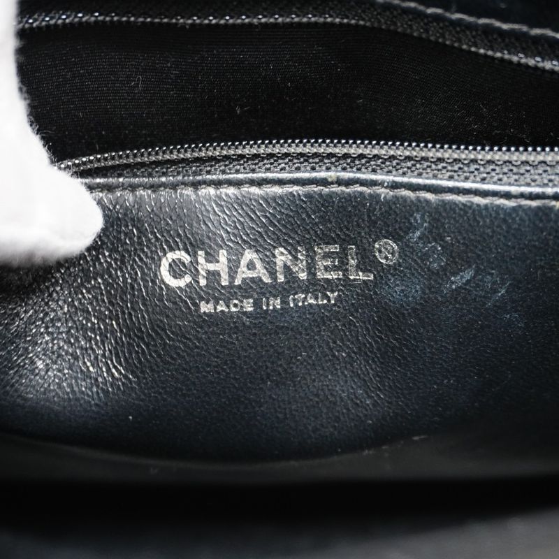 Chanel Tote Bag Revival Tote Caviar Skin Black Silver Hardware Women's