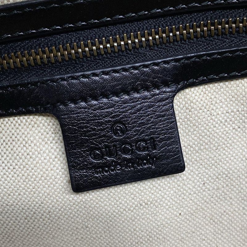 Gucci GG Running Tote 247183 Black Leather