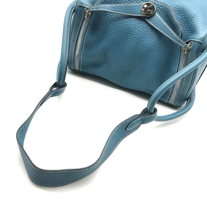 Hermes Lindy 30 2-Way Bag Taurillon Clemence Blue Jean Ladie Jeans