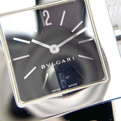 Bulgari Quadrado Sq22ss Ladies Quartz SS Black Dial