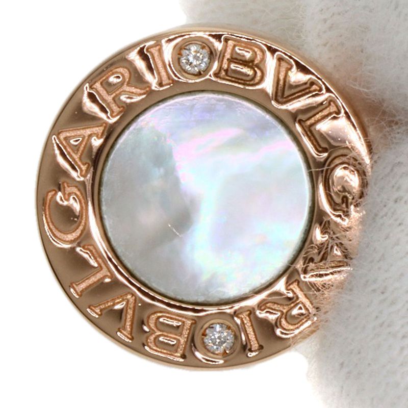 Bvlgari Bulgari Shell Onyx Diamond Necklace 18K Pink Gold Ladies