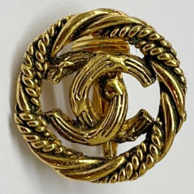 Chanel Earring Cocomark Vintage Round Plated Cocomark Old Product